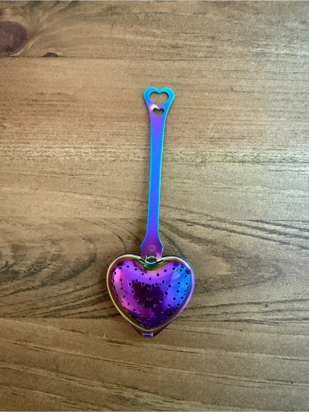 Iridescent Heart Tea Infuser - Rainbow Purple Blue